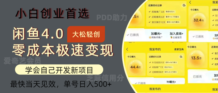 中赚网_（12434期）闲鱼0成本极速变现项目，多种变现方式 单号日入500+最新玩法