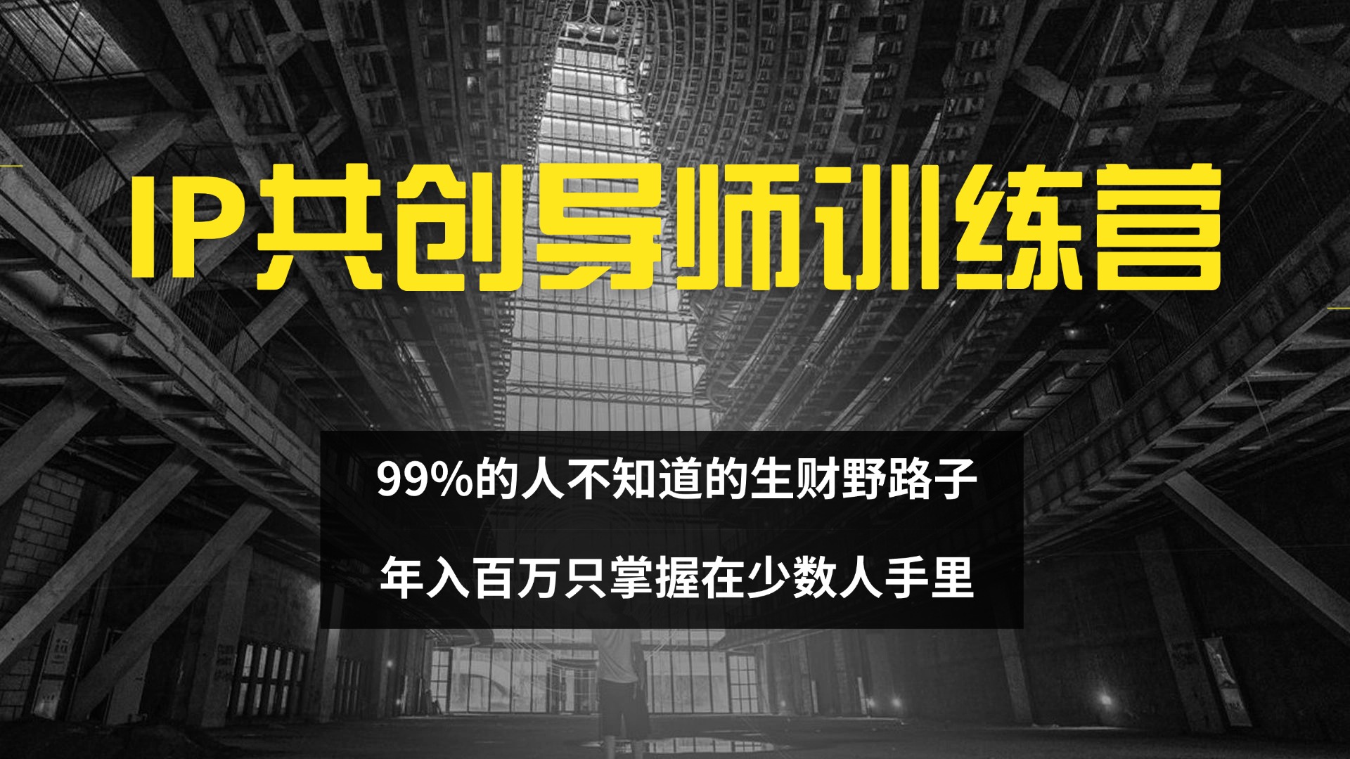 中赚网_（12504期）IP共创导师训练营 99%的人不知道的生财野路子 只掌握在少数人手里