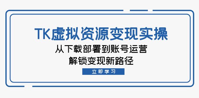 中赚网_（12770期）TK虚拟资料变现实操：从下载部署到账号运营，解锁变现新路径